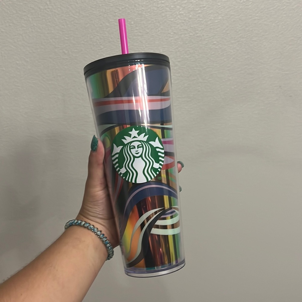 Starbucks Multicolor Candy Cane Swirl Tumbler BNWT